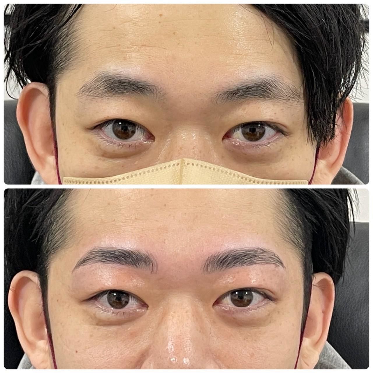 眉毛ワックス＋カットのビフォーアフター